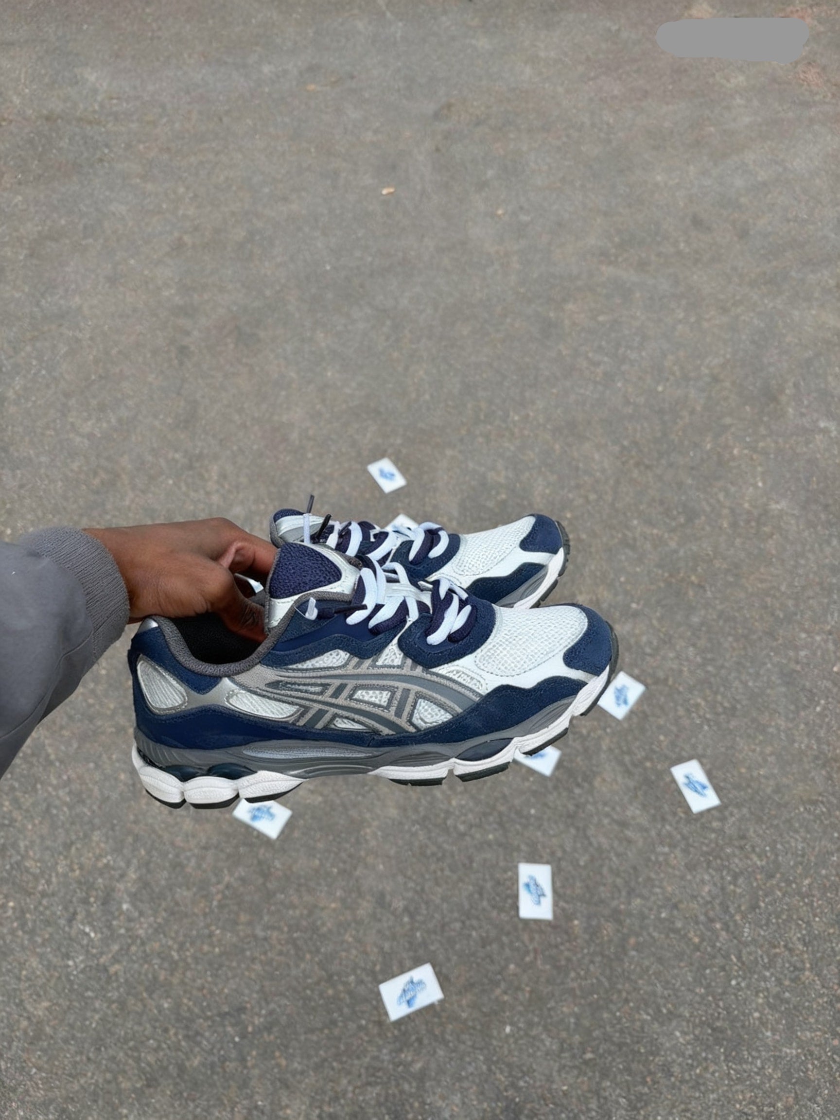 Double Laced Sneakers – Navy/White