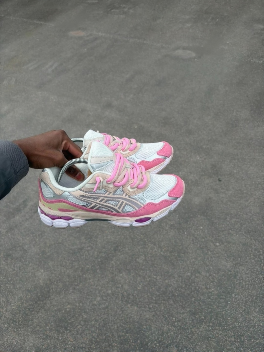 Double Laced Sneakers – Rosa/Vit
